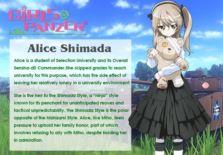 alice shimada, girls und panzer