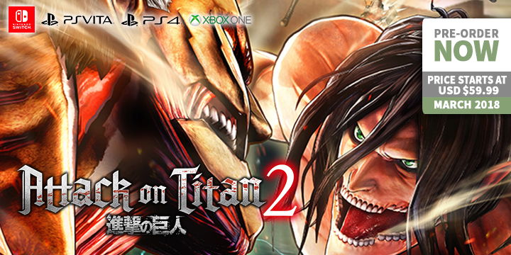 Play-Asia.com, Attack on Titan 2, Attack on Titan 2 US, Attack on Titan 2 Japan, Attack on Titan 2 Europe, Attack on Titan 2 Asia, Attack on Titan 2 Playstation 4, Attack on Titan 2 Xbox One, Attack on Titan 2 PlayStation Vita, Attack on Titan 2 Nintendo Switch, Attack on Titan 2 gameplay, Attack on Titan 2 features, Attack on Titan 2 price, Attack on Titan 2 release date