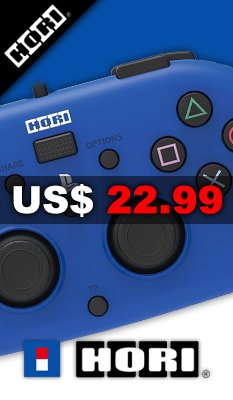 Hori Wired Controller Light for PlayStation 4 (Blue) - Hori
