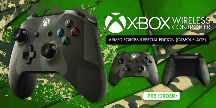 Xbox Wireless Controllers, Xbox Wireless Controller Sport White Special Edition, Xbox Wireless Controller Armed Forces II Special Edition Camouflage, Xbox, Xbox One, Xbox One S, Xbox One X, release date, price, features, Asia