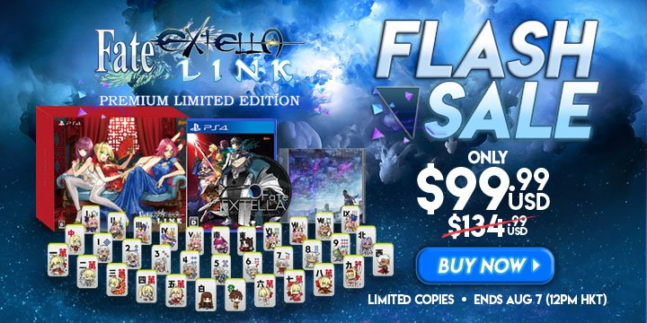 Fate/Extella Link [Premium Limited Edition], PlayStation 4, Japan, price, flash sale, gameplay, features