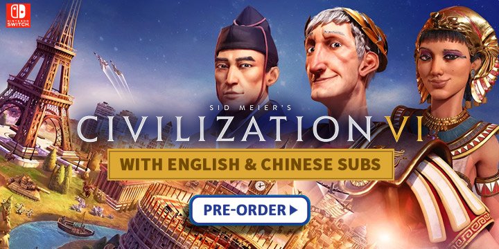 Sid Meier's Civilization, Sid Meier's Civilization VI, Nintendo Switch, Switch, US, Europe, Australia, Asia, Japan, gameplay, features, release date, price, trailer, screenshots, 2K Games, English subs, Chinese subs