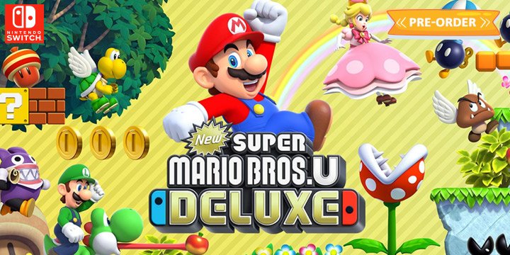 New Super Mario Bros. U Deluxe, Nintendo Switch, Switch, US, Europe, Australia, Japan, gameplay, features, release date, price, trailer, screenshots, Nintendo