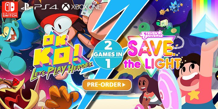 Steven Universe: Save the Light / OK K.O.! Let's Play Heroes 2 Games in 1, Steven Universe: Save the Light / OK K.O.! Let's Play Heroes, game, Outright Games, Bandai Namco Games, PS4, Xbox One, Nintendo Switch, Switch, release date, price, gameplay, features, pre-order