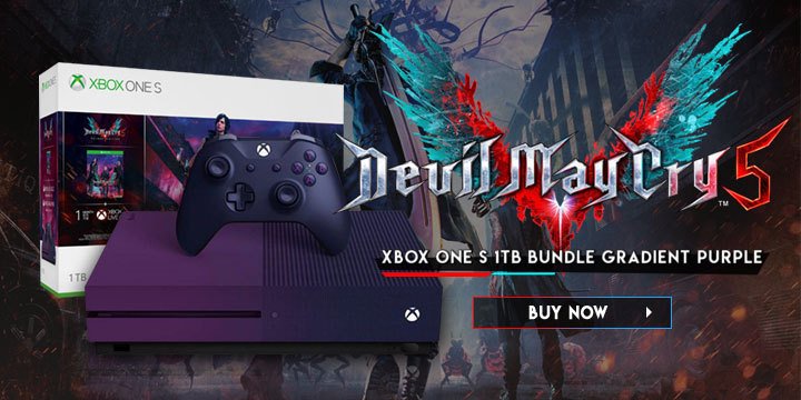 Xbox One, Xbox, Xbox One S, Microsoft, XONE, Devil May Cry, Devil May Cry 5, Xbox One S Devil May Cry 5 1TB Bundle Gradient Purple, Special Edition, Asia