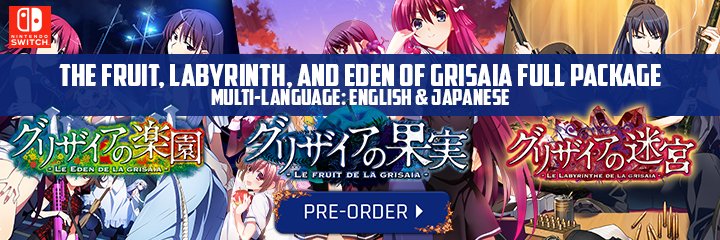 The Fruit, Labyrinth, and Eden of Grisaia Full Package, Multi-language, English, The Fruit of Grisaia, The Labyrinth of Grisaia, The Eden of Grisaia, The Grisaia Trilogy, Nintendo Switch, Switch, Japan, Pre-order