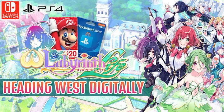 Omega Labyrinth Life, Labyrinth Life, West, Western release, Nintendo Switch, Switch, PlayStation 4, PS4, release date, price, English, D3 Publisher, Matrix Software