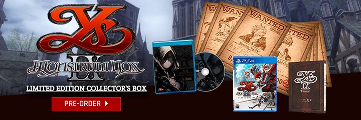 Ys IX: Monstrum Nox, Ys IX: Monstrum Nox Limited Edition Collector's Box, Limited Edition Collector's Box, Limited Edition, Japan, PS4, PlayStation 4, release date, gameplay, features, price, trailer, pre-order