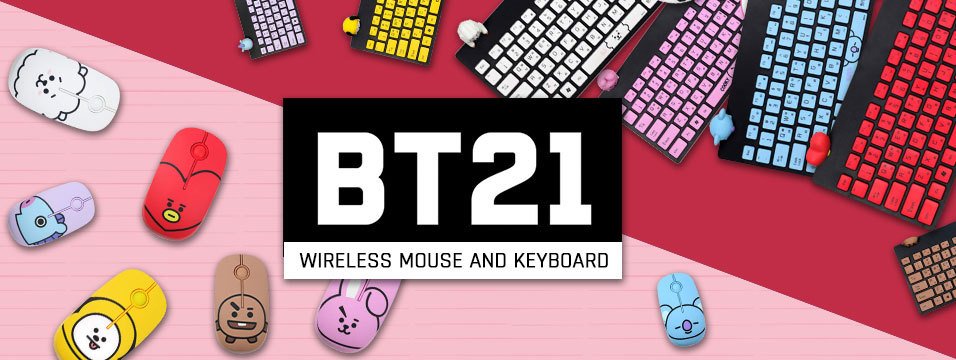 BT21, BTS, LINE, LINE Friends, BT21 Wireless Mouse, BT21 Wireless Keyboard, Electronics, Wireless Keyboard, Wireless Mouse, Keyboard, Mouse, Windows, Mac, South Korea, Korea