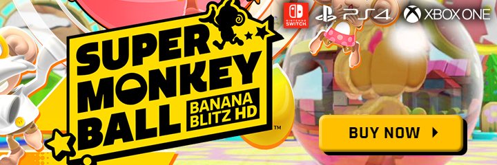 super monkey ball: banana blitz hd, d, ps4, playstation 4 , xone, xbox one, switch, nintendo switch, north america,us, europe, australia, japan, asia , release date, gameplay, features, price, buy now, launch trailer, screen a-peel trailer