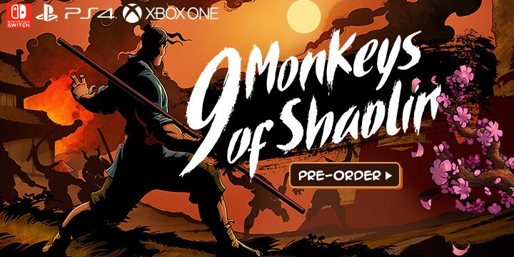 9 monkeys of Shaolin,switch, nintendo switch,playstation 4, ps4,xone, xbox one, europe, release date, gameplay, features, price, pre-order now,sobaka studio, buka entertainment