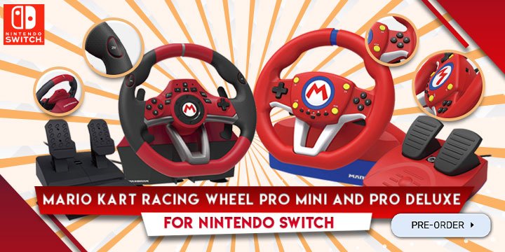 Mario Kart Racing Wheel Pro Mini and Pro Deluxe for Nintendo Switch