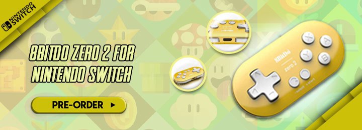  8BitDo Zero 2 for Nintendo Switch, 8BitDo Zero 2, 8BitDo, Bluetooth Gamepad, Pink, Yellow, Turquoise, Pre-order, Accessories