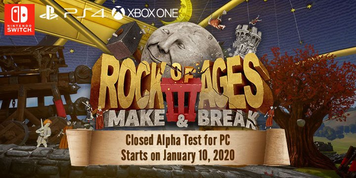 Rock of Ages 3: Make & Break, PS4, XONE, Switch, PlayStation 4, Xbox One, Nintendo Switch, US, Europe, update, closed alpha test, PC