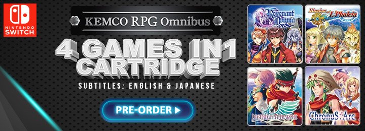 Kemco RPG Omnibus, kemco rpg collection, switch, nintendo switch, Asia, release date, gameplay, features, price, pre-order now, multi-language, english subtitle, japanese subtitle, kemco, Revenant Dogma, Illusion of L’Phalcia, Chronus Arc, Legend of the Tetrarchs