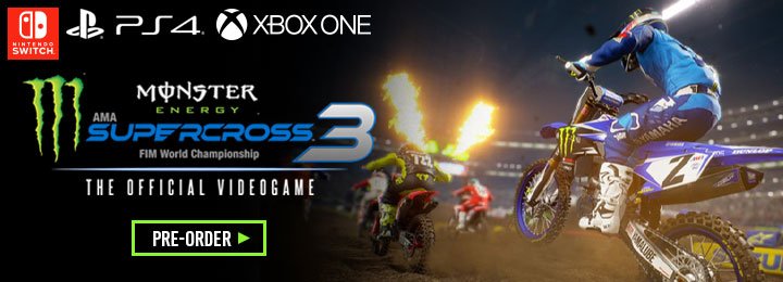 Monster Energy Supercross- The Official Videogame 3, Milestone Srl, Europe, north america, us,release date, gameplay, features,playstation 4, ps4, xone, xbox one, switch, nintendo switch,price, pre-order now, trailer, Monster Energy Supercross 3