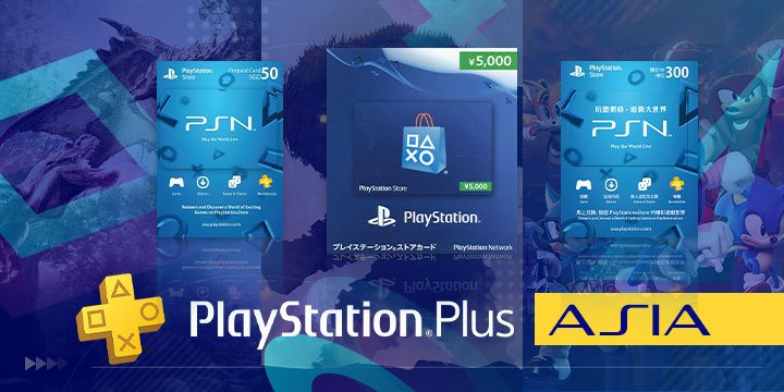 PlayStation 4, PlayStation, PlayStation Plus, Asia, PSN Cards, PSN, Monster Hunter World, Shadow of the Colossus, Sonic Forces
