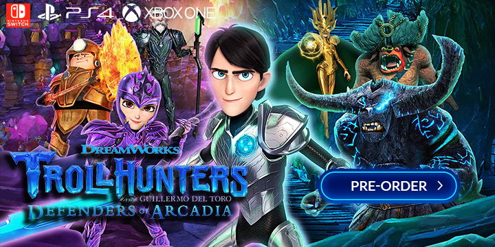 Bandai Namco Europe, Outright Games, Universal Games, Trollhunters Defenders of Arcadia, PS4, PlayStation 4, Switch, Nintendo Switch, gameplay, features, Europe, pre-order, release date, trailer, Trollhunters video game, Tales of Arcadia Trilogy