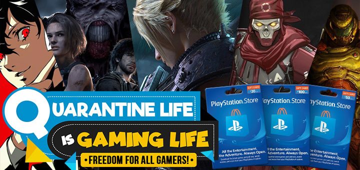 Quarantine Life is Gaming Life - Freedom for all Gamers!, Quarantine Life is Gaming Life, PSN Cards, Playstation Network, Digital, Final Fantasy VII Remake, Doom Eternal, Persona 5 Royal, Apex Legends, Resident Evil 2, Resident Evil 3