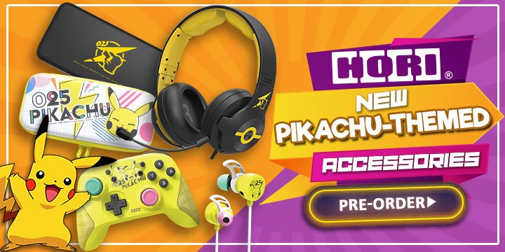 Hori, Pikachu Themed Accessories, Nintendo Switch, Switch Lite, Switch Accessories, Wireless Horipad, Gaming Headset, Gaming Accessories