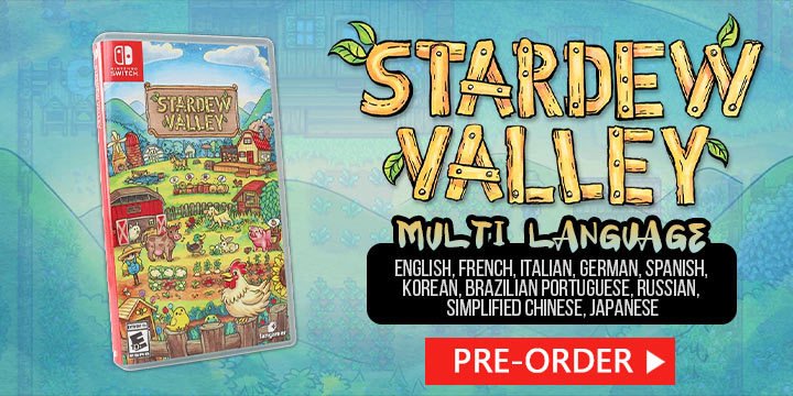 Stardew Valley, Nintendo Switch, Europe, Multi-language, release date, gameplay, price, features, pre-order, Fangamer