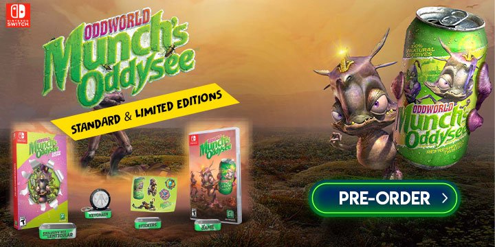 Oddworld: Munch's Oddysee, Oddworld: Munch's Oddysee [Limited Edition], Microids, Oddworld Inhabitants, Physical Release, Standard Edition, Limited Edition, Europe, price, pre-order, features, Switch, Nintendo Switch, trailer, Oddworld Munch's Oddysee