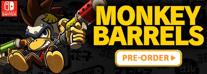Monkey Barrels, Nintendo Switch, Switch, Japan, gameplat, features, release date, price, trailer, screenshots, Justdan, Monkey Barrel