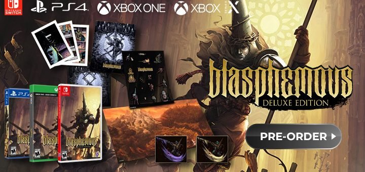 Blasphemous [Deluxe Edition], Blasphemous, PS4, PlayStation 4, Switch, Nintendo Switch, XONE, Xbox One, XSX, Xbox Series X, Sold Out Uk, Team 17, Europe, release date, trailer, features, screenshots, pre-order now