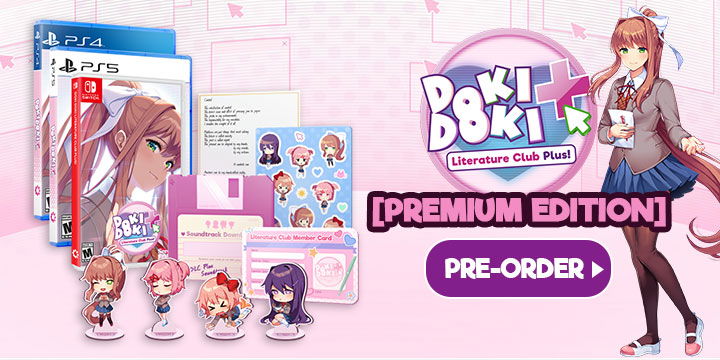 Doki Doki Literature Club Plus! [Premium Edition], Doki Doki Literature Club Plus, Doki Doki, Serenity Forge, Switch, Nintendo Switch, PS4, PS5, PlayStation 4, PlayStation 5, US, North America, release date, features, price, screenshots, trailer, Physical, Doki Doki Literature Club