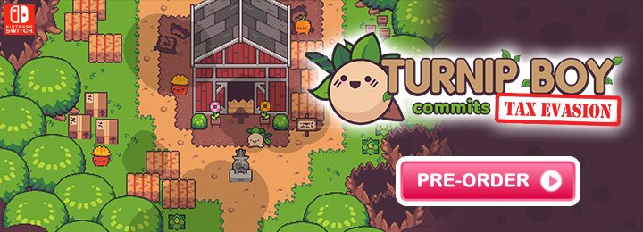 Turnip Boy Commits Tax Evasion, Graffiti Games, Nintendo Switch, Switch, US, Europe, gameplay, features, release date, price, trailer, screenshots