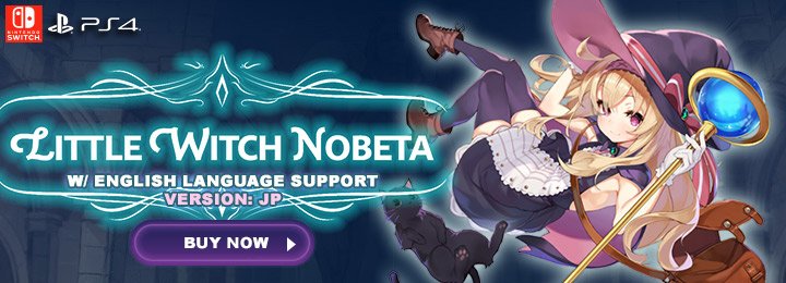 Little Witch Nobeta (English), Little Witch Nobeta, PS4, PlayStation 4, Japan, Switch, Nintendo Switch, Pupuya Games, Simon Creative, Justdan International, gameplay, features, release date, price, trailer, pre-order now, Idea Factory, news, update, Western Release, US, Europe, North America, screenshots, リトルウィッチノベタ