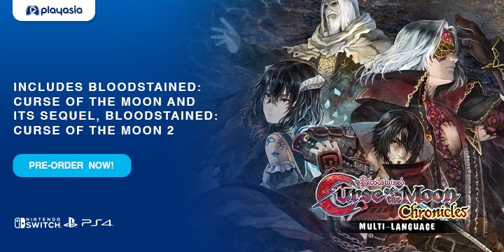 Bloodstained: Curse of the Moon Chronicles (Multi-Language), Bloodstained Curse of the Moon Chronicles, Bloodstained - Curse of the Moon Chronicles, Bloodstained: Curse of the Moon, Bloodstained: Curse of the Moon 2, Inti Creates, PS4, Switch, PlayStation 4, Nintendo Switch, pre-order now, gameplay, screenshots, Japan, Multi-language, English, Japan, trailer